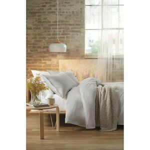 Nordstrom Percale Duvet Cover Set Oeko-Tex 200 Thread Count Lunar Grey Twin Size